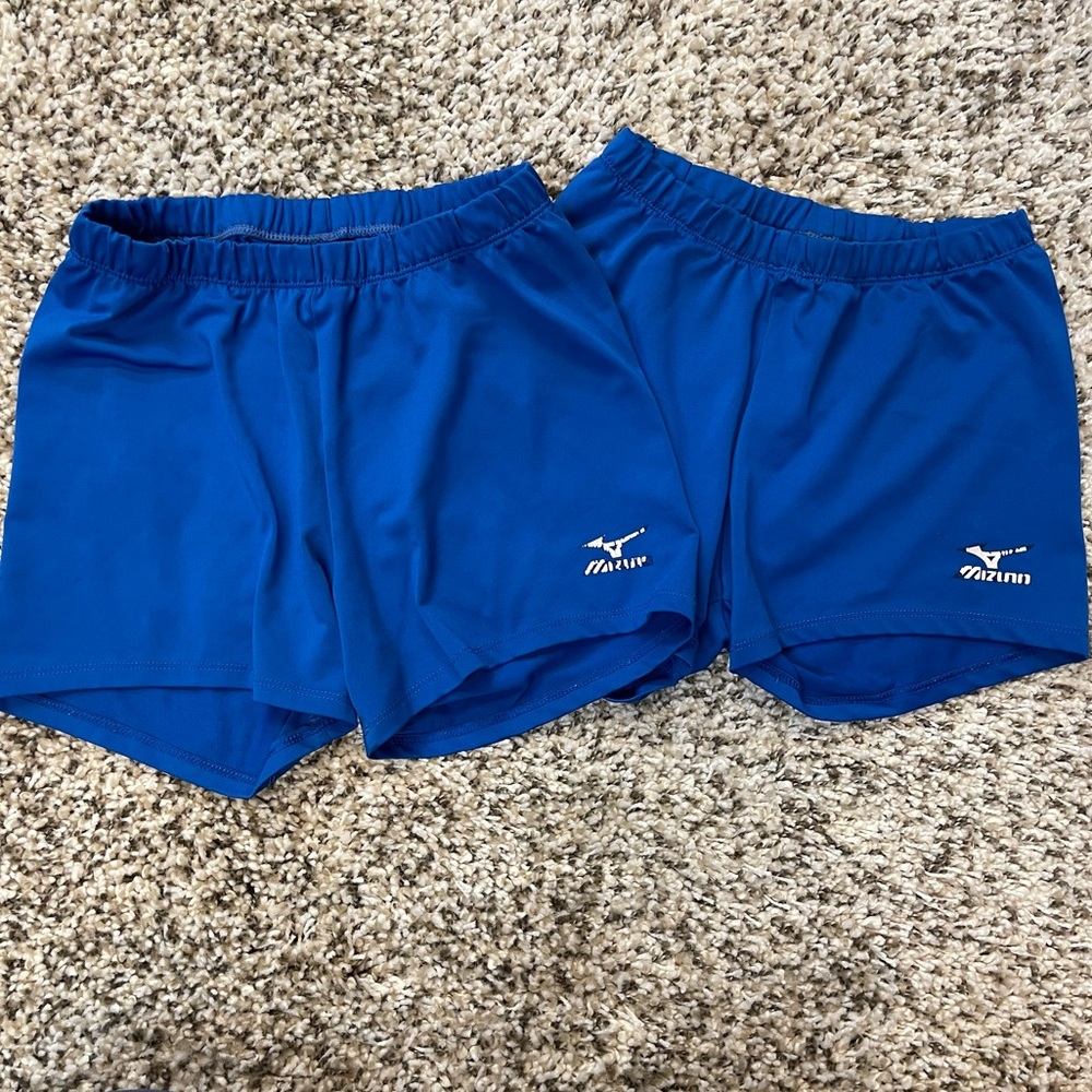 Spandex Tight Fit Volleyball Mizuno Royal Blue Biker Sports Shorts Y2K